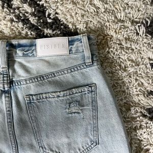 Pistola Straight Leg Distressed Jeans, Size 27